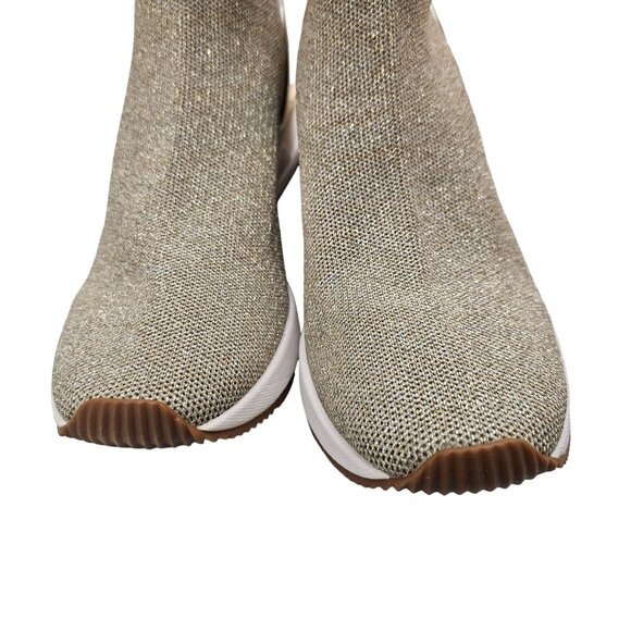 Michael Kors Skyler Bootie Metallic Fabric Sneakers US 9M Silver/Gold - Picture 7 of 11